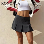 KONDALA 2026 Spring Summer Women Casual Tierred Mini Skirts Fashion Vintage Valentine‘s Day Ruffles Pleated Sexy Shorts Skirts - Matrix-studios.com