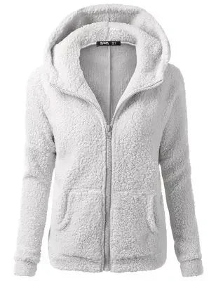 Autumn Winter Warm Jacket Women Hoodie Hooded 2025 Casual Female Hoodies Sweatershirt Zipper Coat Solid Soft Fleece Women Coat - Matrix Studios