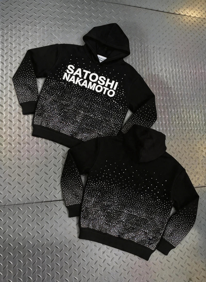 Street Casual SATOSHI Hoodies Pullover Embossed Pattern Embroidery Turtle Shell Design Washed Hooded Men Women Loose Sweatshirts - Matrix-studios.com