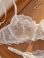 Sexy Lace Floral Underwear Set Women's Ultra-Thin Bra Set 2-Piece Bra And Panties Combo for Ladies - Matrix-studios.com