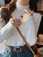 2026 Ruched Turtleneck Women Sweaters Autumn Winter Warm Pullover Slim Tops Knitted Sweater Jumper Soft Pull Female - Matrix Studios