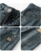 Spring Autumn American Retro Straight Jeans Men Streetwear Korean Fashion Loose Baggy Wide Leg Denim Pants Male Casual Trousers - Matrix Studios