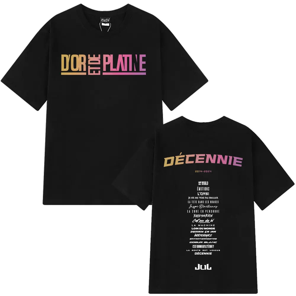 Rapper Jul Graphic Vintage T-shirt Man Woman Fashion Hip-hop T Shirt Summer Short-sleeved  Cotton Oversized Aesthetic T-shirts