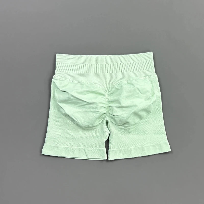 HISTELLO Gym Shorts 4.5" Women Fitness Sports Biker Shorts Low Waist Running Pants Workout Scrunch Butt Yoga Seamless Leggings - Matrix-studios.com
