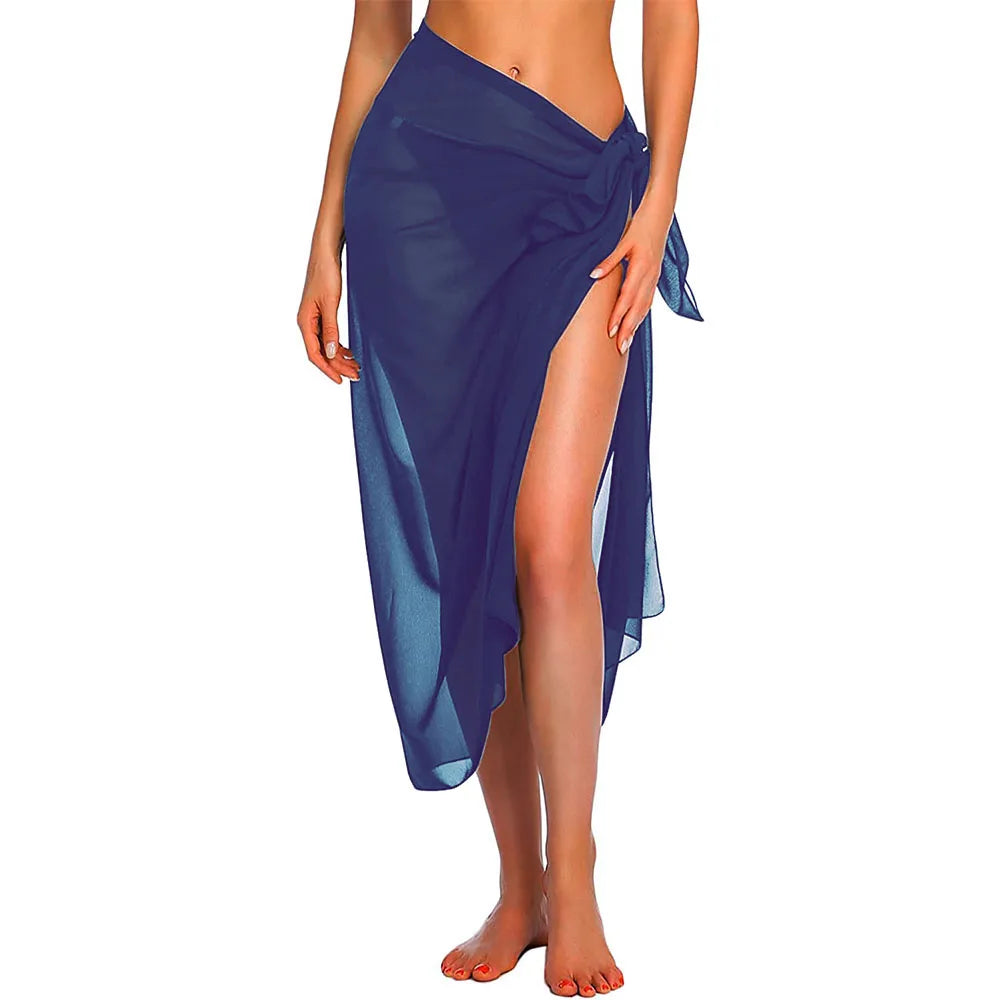 Womens Long&Short Sarong Swimsuit Coverups Summer Beach Bikini Wrap Sheer Short Skirt Scarf for Swimwear Cover-ups - Matrix Studios