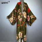WINYI Africa Fashion Summer Kimono Maxi Dress Beach Cover Up Cardigan Abaya Muslim Woman Coat Boho Kaftan Beach Outfits Women - Matrix Studios