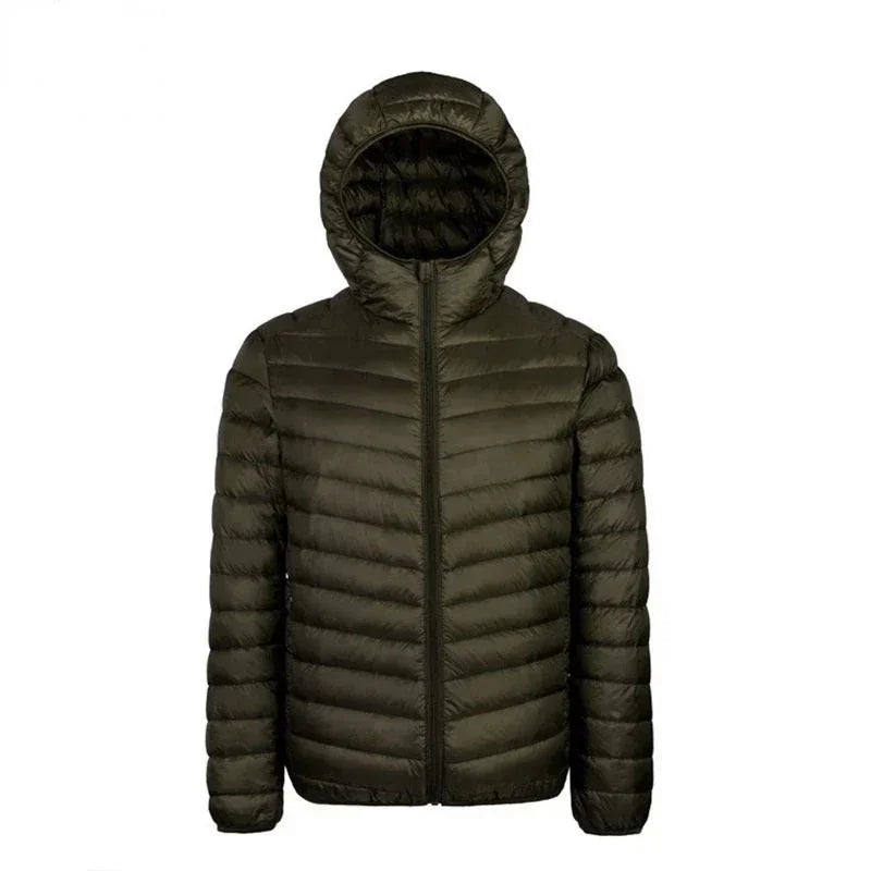Down Jacket Men's 2024 New 90% White Duck Down Super Light Down Jacket Men's Lightweight Thermal Coat Hooded Feather Coat - Matrix Studios