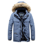 -30 Degree Winter Down Jacket Men Down Cotton Parkas Coat Mid-length Large Fur Collar Male Thicken Coat Snow Overcoat Parka - Matrix Studios