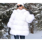 Women Faux Fur Jacket Thick Loose Long Coat Warm Turn Down Collar Full Sleeve Open Stitch Thick Coats Solid Winter 2025 - Matrix Studios