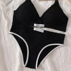 Women Cotton Bra Set Sexy Briefs Low Waist Panties Wire Free Bralette Sport Lingerie Vneck Brassiere Female Underwear Set - Matrix-studios.com