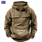 2026 Reebok Logo Multi-Pocket Design Hoodie - The Top Choice for Fashionable Autumn and Winter, a Semi-Zippered Hooded Comforta - Matrix Studios