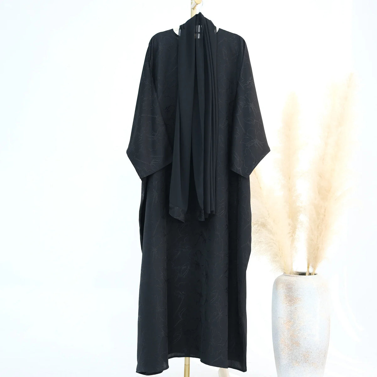 Luxury 2 Piece Muslim Outift Sets for Women Ramadan Dubai Hijab Abaya Dress Islamic Party Kaftan Robe Elegant Turkey Gown 2025 - Matrix-studios.com