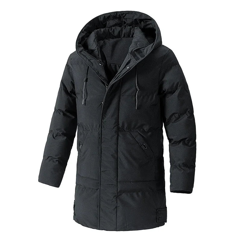 Winter Men's Warm Padded Jackets Fashion Men Mid-Long Cotton Down Parkas Men Thermal Windbreaker Hooded Coats Plus Size 7XL 8XL - Matrix Studios