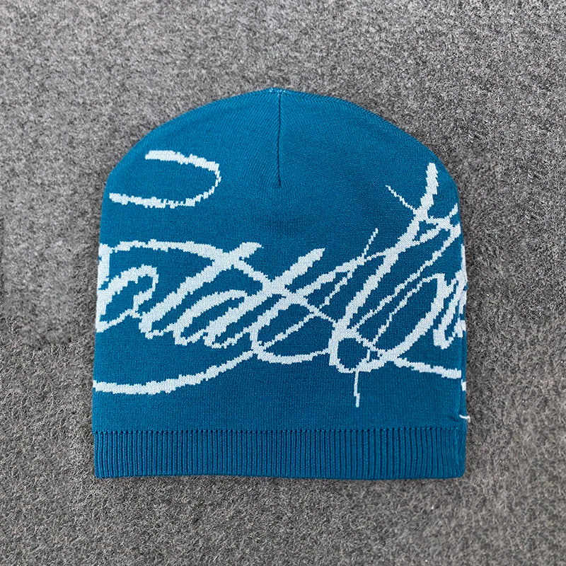 Warm Jacquard Letter Knitted Woolen Hat for Men And Women Autumn Winter Street Leisure Fashion Hat
