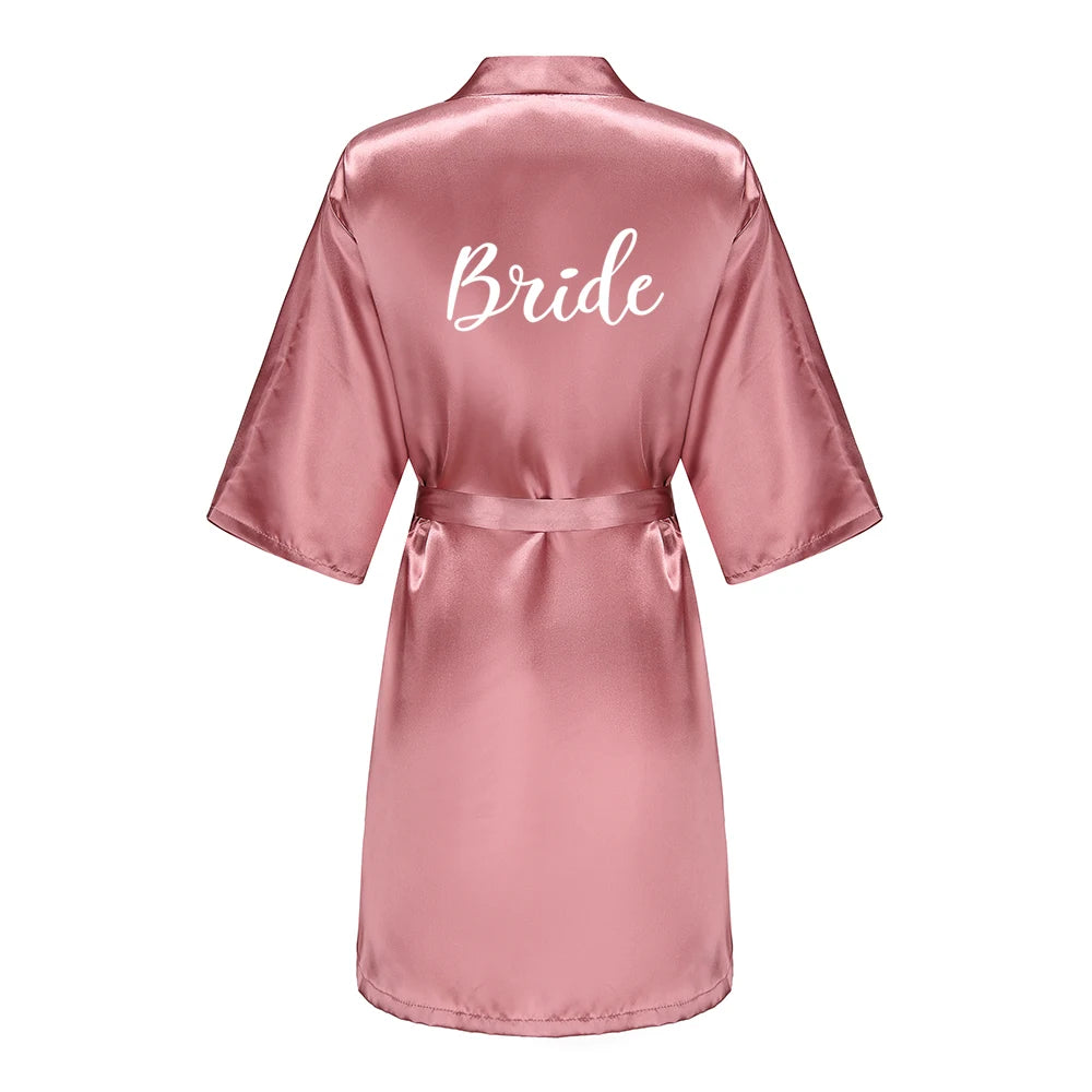 Wedding Bride Bridesmaid Robe Dressing Gown Sexy Women Bathrobe Nightgown Short Sleepwear Casual Flower Kimono Geisha M L XL - Matrix-studios.com