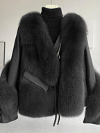 OFTBUY 2022 Real Fur Coat Winter Jacket Women Natural Fox Fur Genuine Leather Outerwear  Streetwear Locomotive Thick Warm New - Matrix Studios