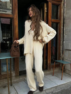 Bornladies Autumn Winter New Knit Cardigan Pants Set Loose Two Piece Casual Sweater Suit Women Thick Warm Soft Knitted Outfit - Matrix-studios.com