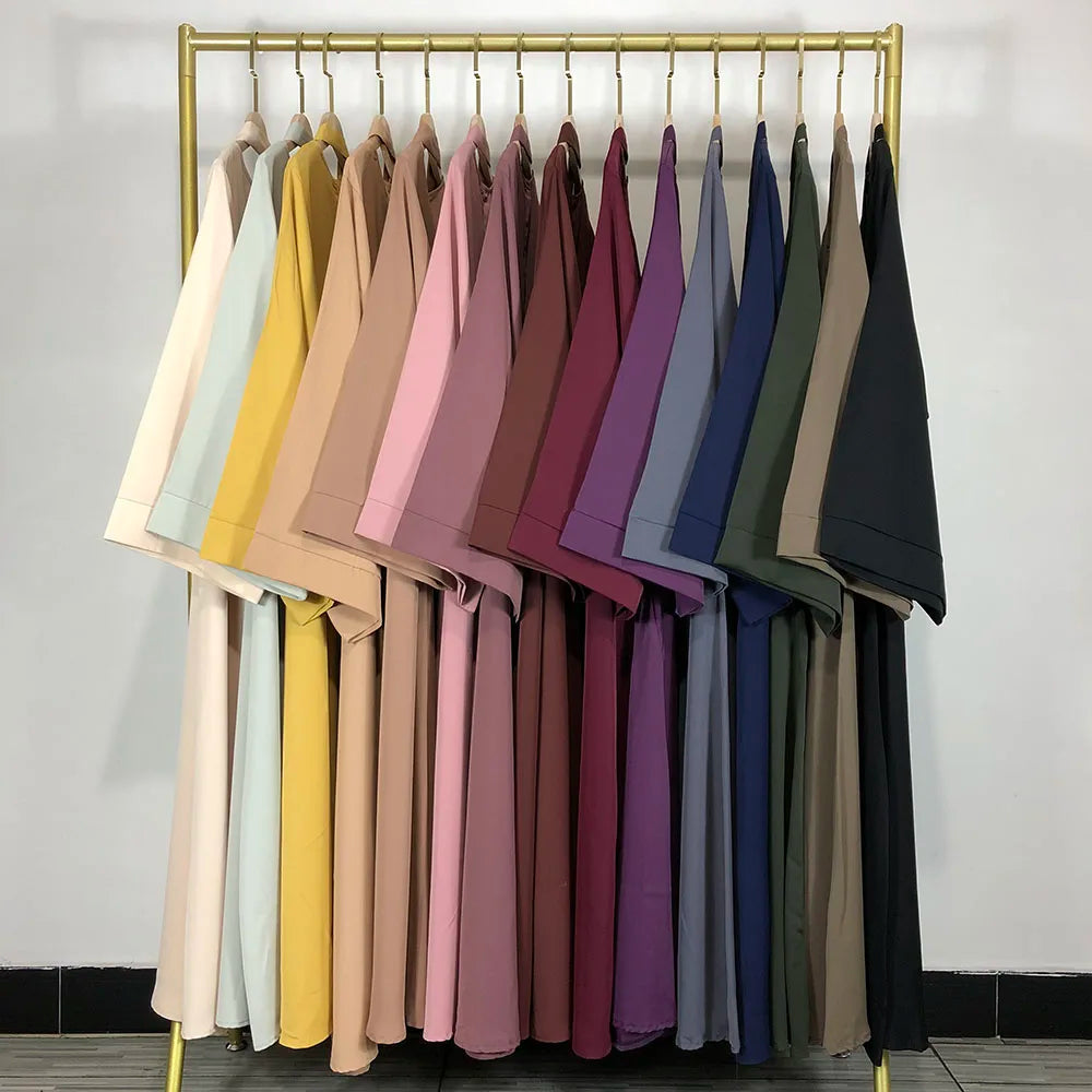 15 Colors Basic Plain Nida Abaya With Free Belt High Quality Muslim Women Modest Simple Dress EID Ramadan Islamic Clothing - Matrix-studios.com