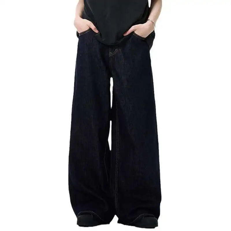 IEFB Simple Men's Denim Pants Vintage Washing Wide Leg Loose Jeans Casual Straight American Style Male Trousers New 2026 9W190 - Matrix Studios