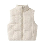 Women's Vest Jackets Coat Knitted Outwear Beige Sleeveless Tops Solid Waistcoat Solid Streetwear Fashion 2024 inszart Woman Coat - Matrix Studios