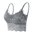 New Women Lace Bras Top Comfortable Bralette Solid Color Sexy Underwear Vest Female Hollow Out Wireless Lingerie Seamless Bra - Matrix Studios