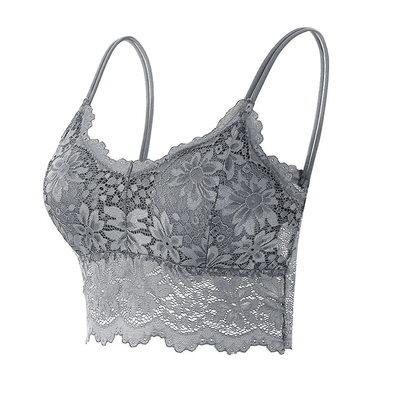 New Women Lace Bras Top Comfortable Bralette Solid Color Sexy Underwear Vest Female Hollow Out Wireless Lingerie Seamless Bra - Matrix Studios