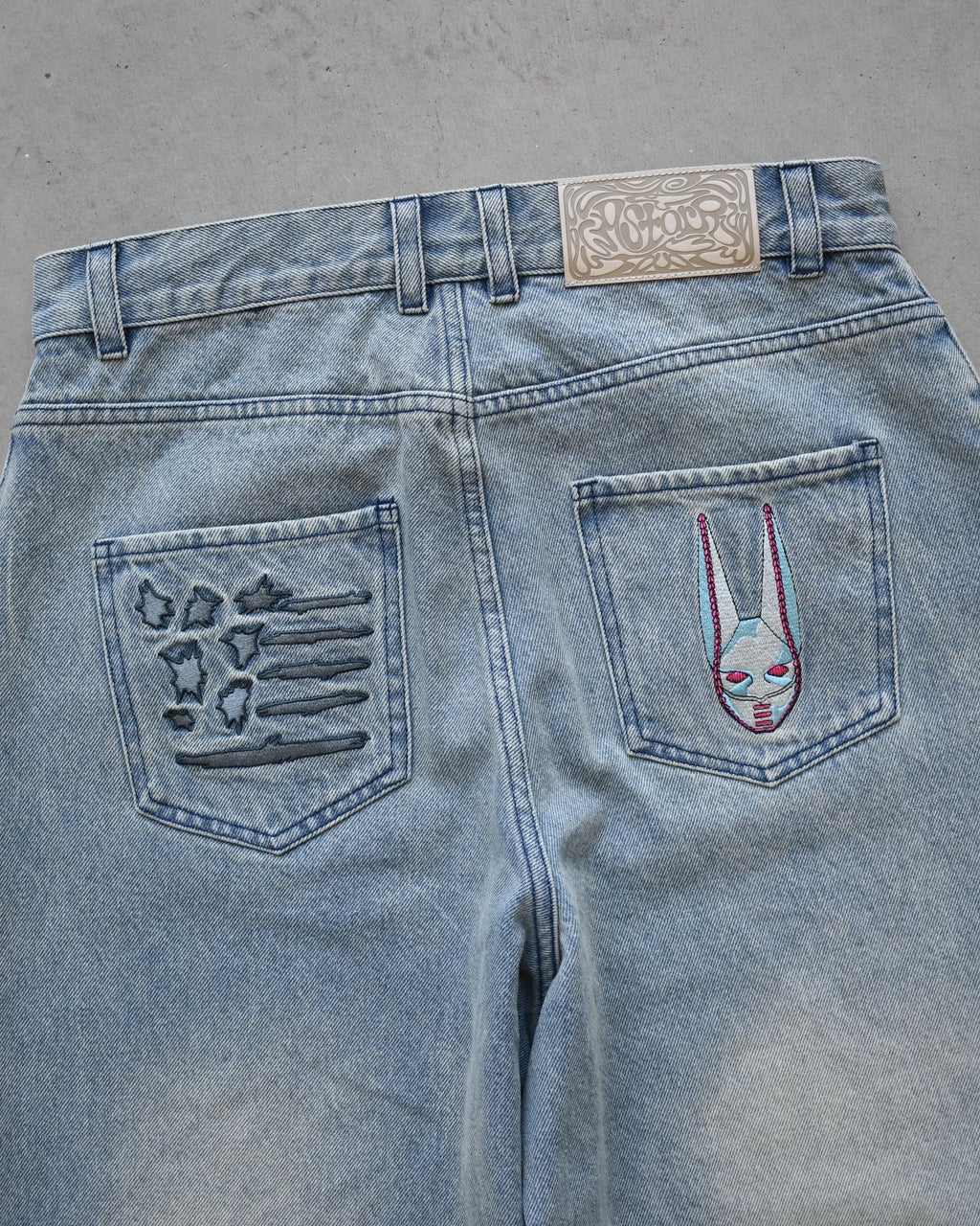 Y2K Men D4C JoJo High Waist Baggy Jeans Women Pink Heart Side Embroidery Loose Fit Washed Denim Pants Streetwear Wide Leg Pants - Matrix Studios