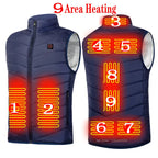 13 PCS Heated vest Jacket Fashion Men Women Coat Intelligent USB Electric Heating Thermal Warm Clothes Winter Heated Vest 열선조끼 - Matrix Studios