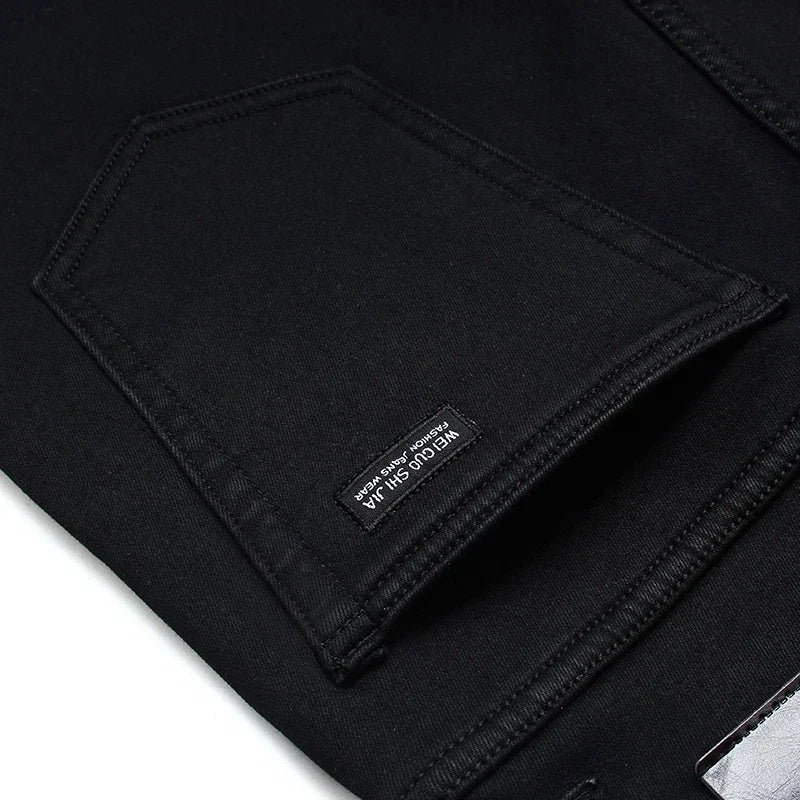 Spring Autumn Men Classic Fashion Brand Jeans Homme Man Soft Stretch Black Biker Masculino Denim Trousers Mens Pants Overalls - Matrix Studios
