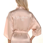 Champagne bathrobe bride satin-silk kimono women bridal party sister team mother shower sleepwear bridesmaid wedding short robes - Matrix-studios.com