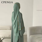 Luxurious Floral Embroidery Hijab Dress for Muslim Women Elegant Dubai Modest Abaya Eid Islam Party Jalabiya Turkey Kaftan Robe - Matrix-studios.com