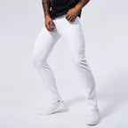 Men's White Casual Jeans New Denim Pants Comfortable Fashion Stretch Slim Fit Straight Trousers Male Clothing Streetwear - Matrix Studios