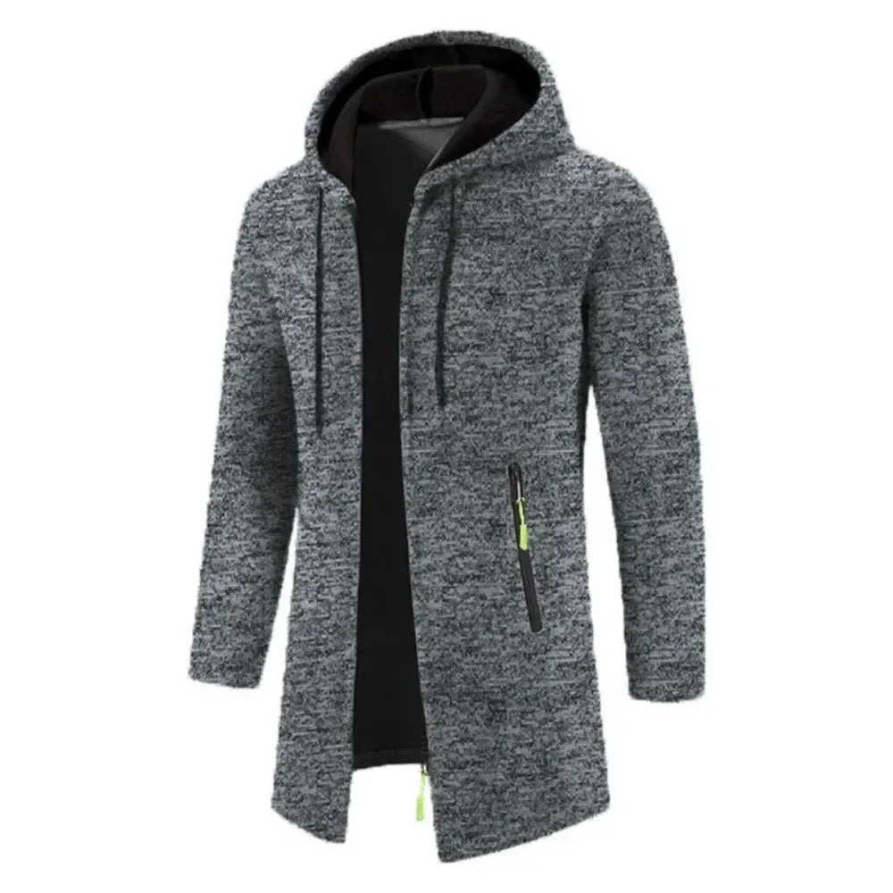 New Mens Long Sleeve Hooded Sweater for Men Zipper Sweatshirts Oversize Streetwear Warm Solid Color Autumn Jacket Hoodie Men - Matrix Studios