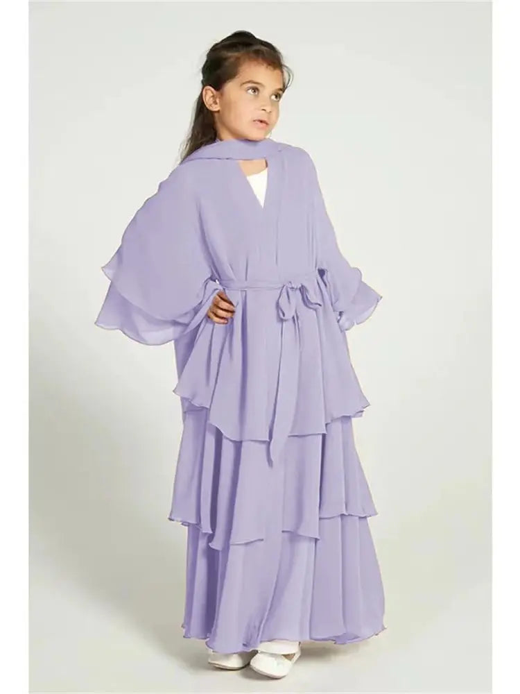 Ramadan Niqab Khimar Chiffon Kids Muslim Abaya Dubai Turkey Islam Dress Prayer Clothes For Women Kebaya Robe Femme Musulmane - Matrix-studios.com