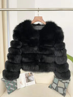 OFTBUY 2024 Winter Real Natural Raccoon Fox Fur Women Coat Short Leather Thickened Warm Jacket Elegant Fashionable Overcoats - Matrix Studios