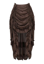 Steampunk Women Skirts Gothic Irregular Shirring Pleated Party Maxi Long Skirt High Low Costumes Punk Sexy Corset Plus Size Red - Matrix-studios.com