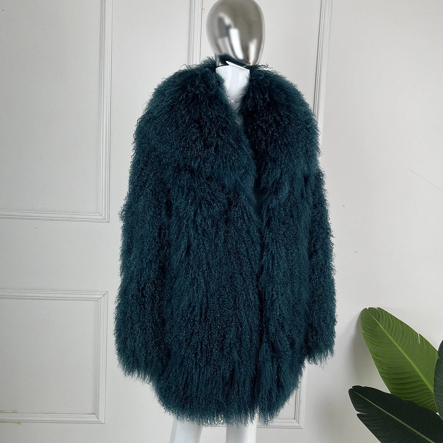 Womens Lamb Fur Coat Tibetan Sheep Fur Coats Long Winter Mongolia Sheepskin Fur Real Fur Coat Luxury Best Selling - Matrix Studios