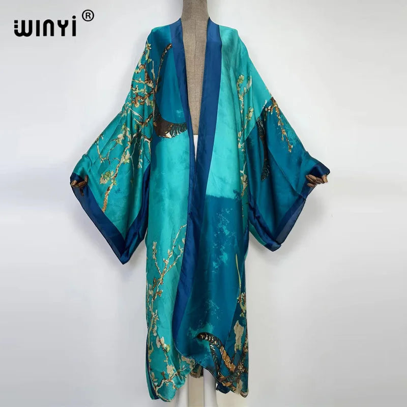 Europe WINYI bikini sweet lady pink boho Cardigan stitch Cocktail sexy Boho Maxi Holiday Batwing Sleeve KIMONO mujer - Matrix Studios