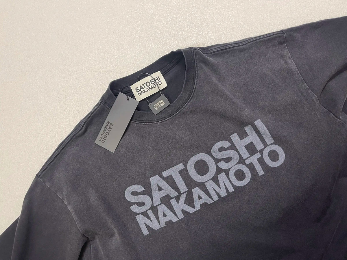 Washed Satoshi Nakamoto Vintage T Shirt Men Women Best Quality Tee Tops T-Shirt - Matrix-studios.com