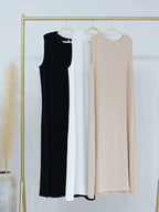 Ramadan Black White Dubai Prayer Clothes Women Turkey Islam Muslim Modest Jersey Under Abaya Dress Kebaya Robe Femme Musulmane - Matrix-studios.com
