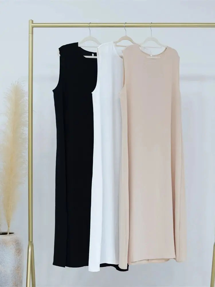 Ramadan Black White Dubai Prayer Clothes Women Turkey Islam Muslim Modest Jersey Under Abaya Dress Kebaya Robe Femme Musulmane - Matrix-studios.com
