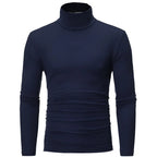 Autumn  Winter Men's High Neck T-shirt Slim Fit Fashion High Elastic Long Sleeve Casual Breathable Apparel Pullover - Matrix Studios