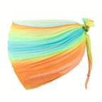 Chiffon Material Beach Dress UPF Protection Short Length Sarongs Gradient Color Breathable Quick-Dry Swimsuit Coverups - Matrix Studios