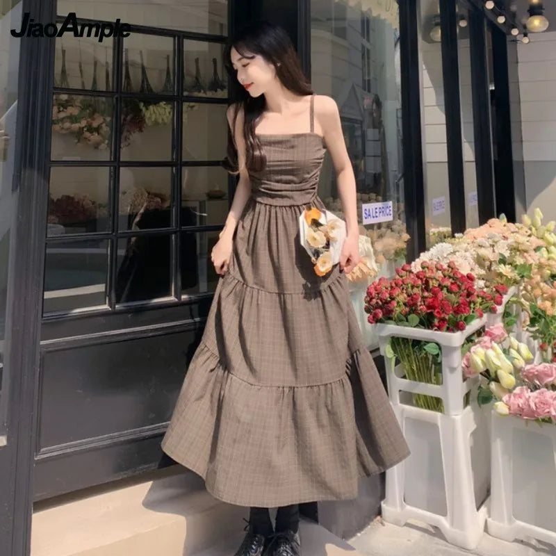 2026 Women's Spring Autumn New Knit Sweater+POLO Vest+Retro Plaid Strap Skirt 3-Piece Suit Lady Elegant Dress Matching Set - Matrix-studios.com