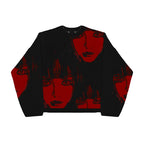 New Hip Hop Streetwear Knitted Sweater men Gothic portrait Print Pullover autumn Harajuku Cotton sweater women Oversized Sweater - Matrix Studios