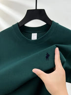 100% pure cotton short sleeve round neck men's T-shirt hot selling luxury brand summer exquisite pony embroidery breathable top - Matrix Studios