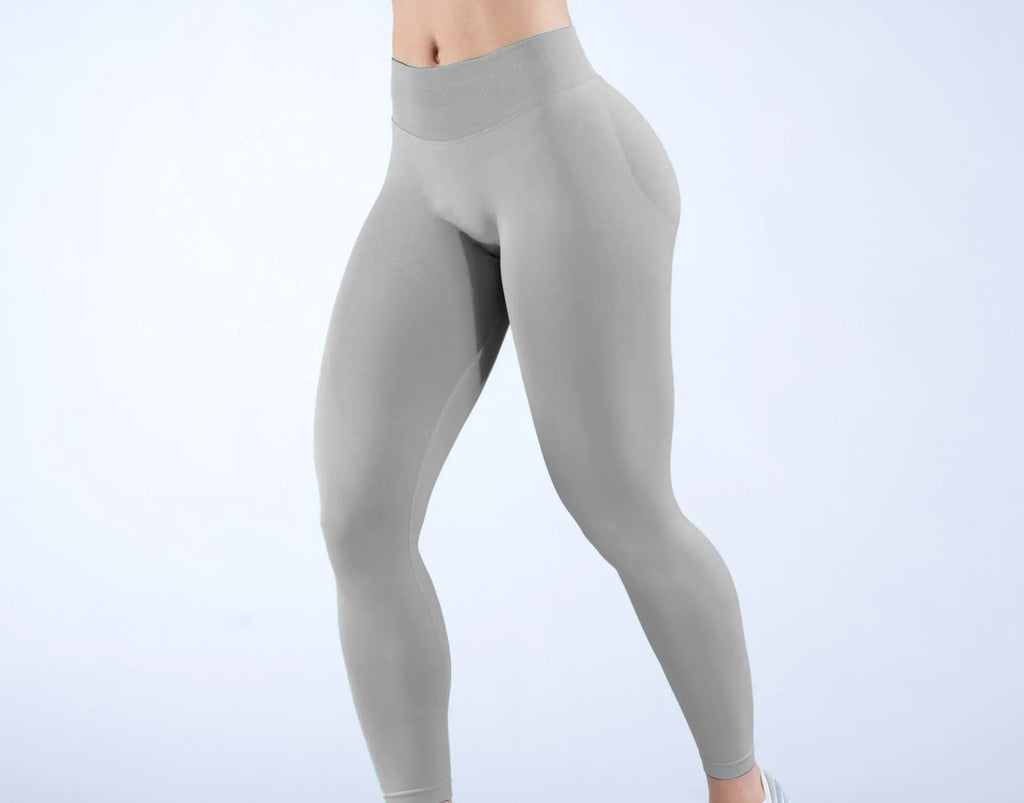 Logo Seamless Women's Solid Waist Yoga Pants Three-Section Waist Sexy Hip-Lifting Tight Sports Fitness Exercise Pants - Matrix-studios.com