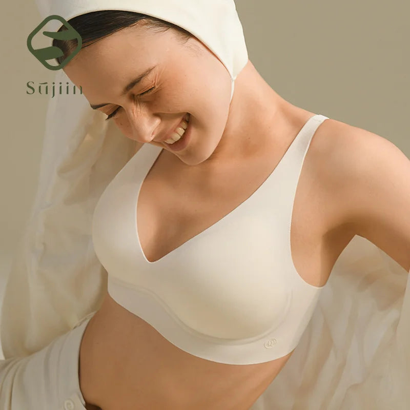 SUJIIN Sexy Seamless Wireless Bras for Women Push Up Padded Soft Support Invisible Lift V Neck Bralette Smooth Bra Female MX208 - Matrix Studios