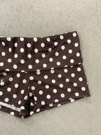 Coquette Retro Brown Polka Dot Tankini For Women Halter String Tie Back Bikini Top Matching Fold Waist Short Beach Swimwear Sets - Matrix-studios.com