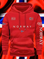NORWAY printing Autumn winter models Men's Fleece windproof Warm Cotton Oversized Hoodie Outdoor Commuter Men's High Elastic top - Matrix Studios
